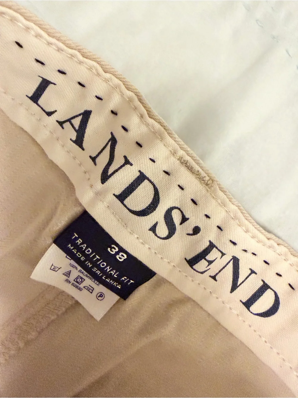 Lands' End Men's Khaki Cargo Shorts